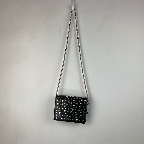 Zara Bag Studded Black Bubble Stud Purse Chain Strap Women’s Faux Leather NWT - Picture 3 of 9